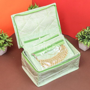 Ashoka Premium Jewellery Storage Box with Transparent Zipper Pocket & Multipurpose Organizer